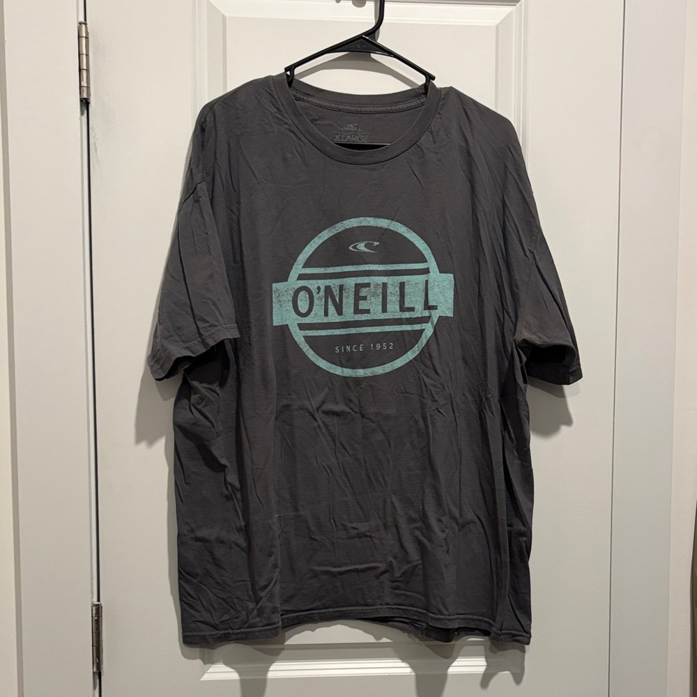 O'Neill Men's Charcoal Tee with Mint Logo